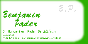 benjamin pader business card